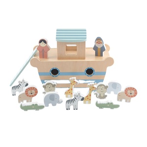 Jouet de bateau d'équilibre en bois, jeu de blocs de jeu, Animal mignon, interactif, Parent — enfant, vente en gros, - Product Image 1