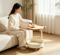 Ensemble de table basse de salon en forme d'ours, sur pieds, avec cadre en bois mobile, durable, écologique, mobilier de maison moderne et minimaliste