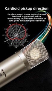 Microphone à condensateur à large diaphragme professionnel ICON <span class=keywords><strong>AiKen</strong></span> Pro Audio M1 pour diffusion en direct, enregistrement et diffusion - Product Image 3