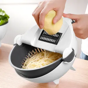 In stock Multifunctional manual vegetable cutter slicer 9 in 1 vegetable fruits cutter