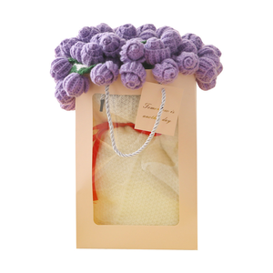 Kit de tricot pour couverture fleurie au crochet avec tutoriel, motif muguet et bouquet de roses, cadeau original - Grande Vente - Product Image 1