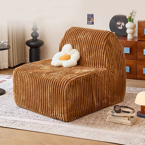Sofá Individual Moderno de Terciopelo Tipo Nido Reclinable para Sala de Estar, Sillón Caterpillar para Descanso y Ocio en Balcón - Product Image 3