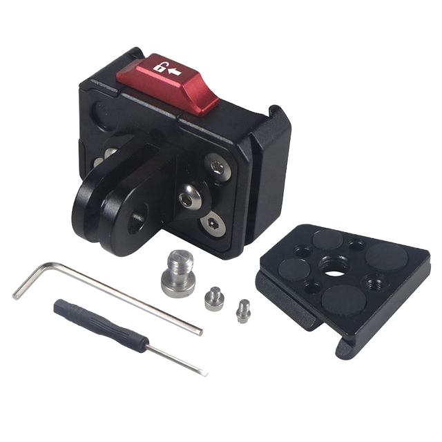OEM Compatible Aluminum Alloy Waterproof Durable Flexible 360 Degree Rotation 1/4 Screw Three Card Slot Mini V Mount Action