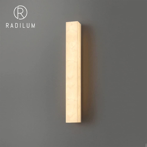 Brass Alabaster Nordic Luxury Modern Wall Lamp Linear Sconce 3000K 800 Lumens Corridor Background Hotel Villa Factory Wholesale - Product Image 1