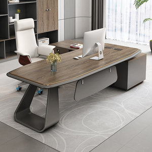 Bureau de direction en L de haute qualité sur mesure, mobilier de bureau de luxe, bureau en bois, bureaux de direction, table de bureau exécutive, table modulaire - Product Image 1