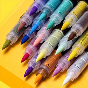 Marcadores de Pintura Acrílica JusArt con Punta de Pincel, 30 Colores, a Base de Agua, Sin Derrames, con Control Automático de Tinta, Resistentes al Agua, para Manualidades - Product Image 2