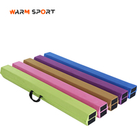 Poutre d'équilibre de gymnastique en bois réglable de couleur personnalisée Offres Spéciales en usine avec bois et daim/matériau EVA taille 240x6CM pour une utilisation en salle de sport