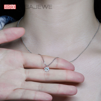 GIGAJEWE 1.0Ct D Color Moissanite Solitaire Collier 6.5mm Round Cut Pendant Lab Grown Gemstone Jewelry for Women