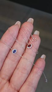 Ensemble de bijoux fins Xinfly en or 18 carats avec rubis, saphir, diamants naturels, collier et boucles d'oreilles pour mariage, fiançailles, cadeau spécial - Product Image 5