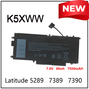 7.6V 7500mAh K5XWW แบตเตอรี่แล็ปท็อปสำหรับเดลล์ ละติจูด 5289 7389 7390 2-in-1 ซีรีส์โน้ตบุ๊ค 71TG4 725KY N18GG 7.6V 60WH K5XWW ใหม่ - Product Image 2