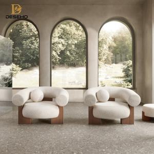 Modern Kadife Kaplama Ahşap Çerçeveli Oturma Odası Koltuğu, Özelleştirilebilir Renkler ve Döner Tasarım ile Otel ve Ev Kullanımı İçin - Product Image 6