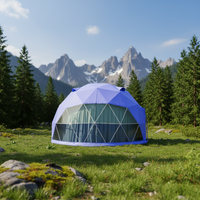 Tente de glamping de luxe moderne en PVC, double couche, beige, quatre saisons, pour les entreprises hôtelières, solution clé en main, directement de l'usine