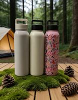 Bouteille d'eau isotherme à haute capacité pour le sport, avec couvercle anti-fuite, pour la salle de sport, la course à pied et les sports de plein air