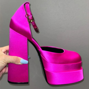 2025 Sexy Sapato De Salto New Design Thick Sole 14CM High Chunky <b>Open</b> <b>Toe</b> <b>Platform</b> <b>Heels</b> - Product Image 1