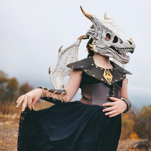 หน้ากากยางลาเท็กซ์มังกรคอสเพลย์หน้ากากยางมังกรคอสเพลย์เครื่องแต่งกายวันฮาโลวีนหน้ากากแฟนซีเครื่องแต่งกายมังกรยาง - Product Image 5