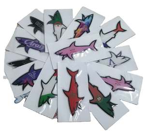 Pegatina 3D de PVC con Diseño de Tiburón, Impermeable, con Acabado Dorado, Personalizable, Luminosa, Regalos Promocionales - Product Image 1