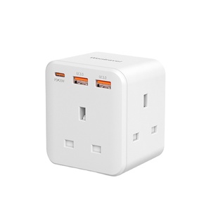 Wontravel 20W Extender Wall Charger UK Socket 3 Way Wall Multi Plug Extension Socket - Product Image 1