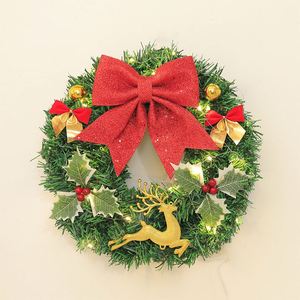 Best-selling PVC Christmas <b>Wreath</b> with Red Bows 30/40/50/60cm for Christmas Decoration - Product Image 1