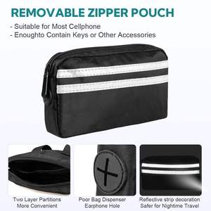 HIPHOPPET mani libere guinzaglio cane per 2 cani con marsupio marsupio con cerniera manici 360 ° girevole senza grovigli corda in Nylon resistente - Product Image 6