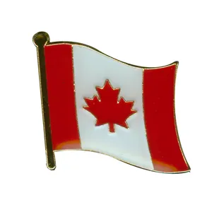 Wholesale Good Manufacture Custom Metal Enamel Epoxy World National Country Canadian Flags Lapel Pins