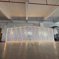 Fournitures de décoration murale pour fête de mariage, panneau de fond blanc rectangulaire, support d'arche de fond pour événement avec lumières LED