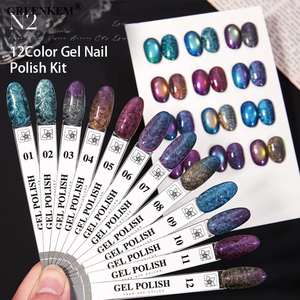 Perle de verre Design brillant vernis à ongles gel 10 Styles Magnétique Cat Eye <span class=keywords><strong>Aurora</strong></span> Effect Series 12 Kit de vernis à ongles gel couleur - Product Image 5