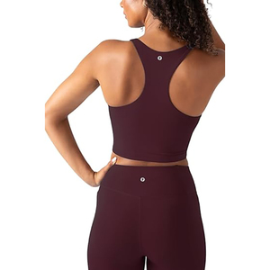 Sujetador deportivo de nailon y elastano de alto brillo FH Premium, top de yoga ultra lujoso elástico en 4 direcciones, chaleco de gimnasio con logo personalizado y sensación de segunda piel - Product Image 2
