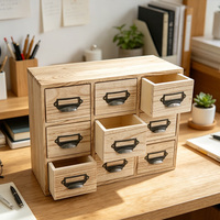 Armoire de rangement rectangulaire en bois massif personnalisable avec 9 tiroirs, adaptée à la maison, au bureau et au rangement d'objets