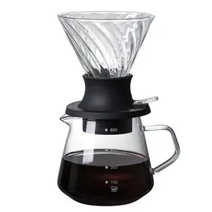 Estick 새로운 디자인 커피 드롭 병 스위치 침수 드리퍼 세트 유리 커피 필터 홀더 유리 커피 드리퍼 세트