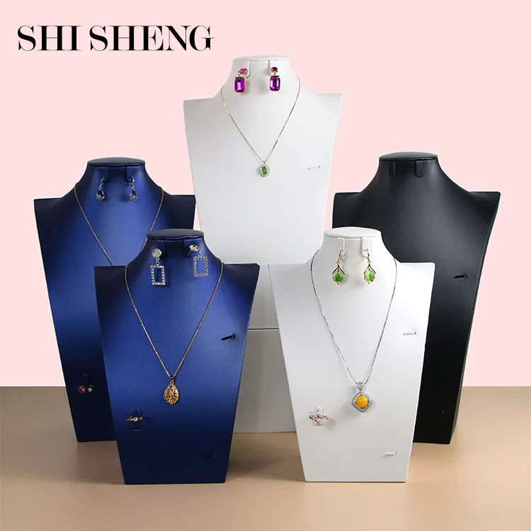 SHI SHENG PU Portrait-Mannequin-Halsband Büste Halter für Halsketten Anhänger Ohrringe Auslage Regal