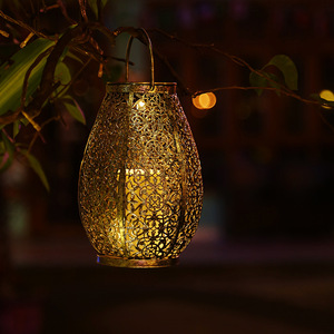 Solar Lantern Iron Art Hanging Outdoor Garden <b>Light</b> <b>Led</b> Portable Decorative Night <b>Light</b> With Solar Panel - Product Image 2