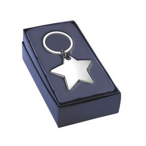 Porte-clés en métal étoile, finition argentée, cadeau pour hommes et femmes - Product Image 2