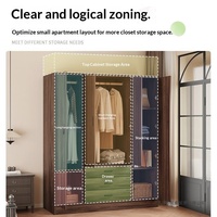 Armoire en bois simple et moderne avec deux portes et trois tiroirs pour le rangement de la chambre à coucher, meubles de maison
