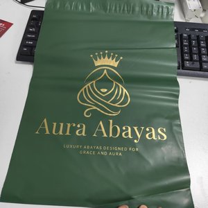 Custom Dark Green Poly Mailer <b>Bag</b> With Gold Printed Logo, Self Seal Plastic Shipping Envelope for Clothing <b>Packing</b> - Product Image 2