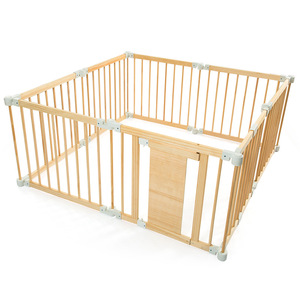 Parque infantil de madera maciza para bebés, valla de seguridad interior para gatear y caminar, área de juegos unisex para niños - Product Image 1