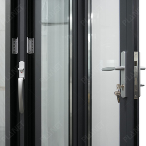 Puerta <span class=keywords><strong>de</strong></span> Vidrio Plegable <span class=keywords><strong>de</strong></span> Aluminio con Rotura <span class=keywords><strong>de</strong></span> Puente Térmico, Acabado Negro Mate, Personalizada, Puerta Corredera <span class=keywords><strong>de</strong></span> Vidrio para Balcón - Product Image 6
