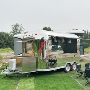 Carretto Mobile per Gelati, Caffè, <span class=keywords><strong>Hamburger</strong></span> e <span class=keywords><strong>Pizza</strong></span> in Acciaio Inox, Rimorchio per Cibo e Snack Completamente Attrezzato - Product Image 4