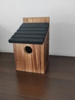 Ornement de jardin, nichoir en bois pour oiseaux, résistant aux intempéries, en bois naturel, abri pour oiseaux sauvages du jardin