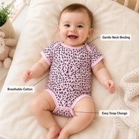 Mono de Algodón para Bebé - Adorable Pijama Enterizo para Recién Nacido, Ropa Transpirable y Suave para la Piel, Diseño Fácil de Poner, Verano