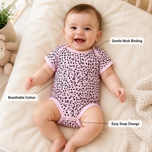 Mono de Algodón para Bebé - Adorable Pijama Enterizo para Recién <span class=keywords><strong>Nacido</strong></span>, Ropa Transpirable y Suave para la Piel, Diseño Fácil de Poner, <span class=keywords><strong>Verano</strong></span> - Product Image 3