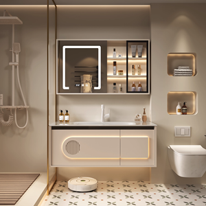 Lavabo <span class=keywords><strong>de</strong></span> <span class=keywords><strong>salle</strong></span> <span class=keywords><strong>de</strong></span> <span class=keywords><strong>bain</strong></span> en <span class=keywords><strong>bois</strong></span> blanc moderne personnalisé maison armoire <span class=keywords><strong>de</strong></span> <span class=keywords><strong>salle</strong></span> <span class=keywords><strong>de</strong></span> <span class=keywords><strong>bain</strong></span> flottante avec lavabo en céramique et armoire à miroir - Product Image 2