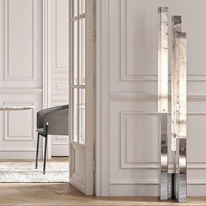 Lámpara de Pie de Acero Inoxidable con Aspecto de Mármol, Luz LED para Sala de Estar, Lámpara de Pie para el Lateral del Sofá - Product Image 3