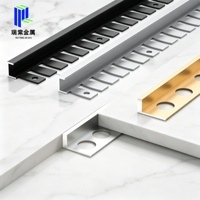 Profilé de transition en aluminium en forme de T pour carrelage, sol et joints de pierre – Finition métallique décorative