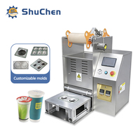 Machine de scellage pneumatique de plateaux Shuchen pour aliments frais à longue durée de conservation avec préservateur de plateaux d'emballage en film et en aluminium