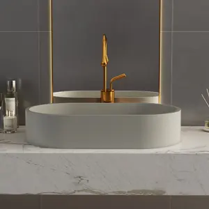 Tezgah üstü lavabo banyo lavabo dolabı banyo gri çimento lavabo