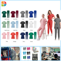 Seragam Perawat Medis Fashion Bedah Grosir Kustom OEM D&Z 2026, Set Seragam Rumah Sakit