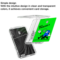 Étui Portefeuille Magnétique Transparent Pliable avec Support Téléphone pour iPhone Séries 17 16 15 14 – Porte-Cartes de Crédit Mince