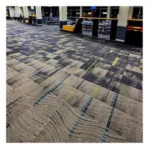 Modern commercial airport exhibition gallery square wall carpet tiles non slip Airport Carpet