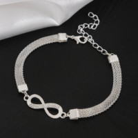 Bracelet chaîne et maillons en alliage à boucle infinie, unisexe, réglable, bijoux tendance pour homme et femme, cadeau d'anniversaire