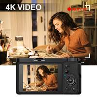 Yeni yüz algılama geri çekilebilir lens dijital kamera 4k optik zoom 10x retro fotoğraf vyoutube youtube için kompakt kamera